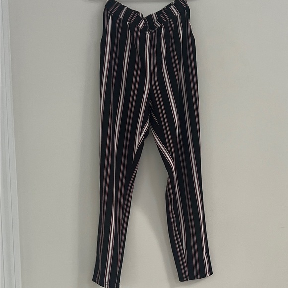 SHEIN Black and Pink Striped Straight Leg Pants - Picture 1 of 7